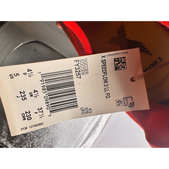 Adidas X Speedflow.3 LL FG J Kids Soccer Cleats Red Black FY3257 Youth Size 5 - Picture 5 of 6